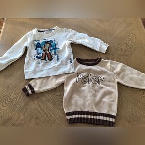 lot of 2 baby boy toddler sweatshirt sweater bundle top outfit shirt 100% cotton